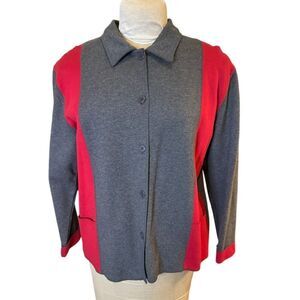 Bechamel Women’s Color block Button Front Jacket/Cardigan Sz. M Packable Travel